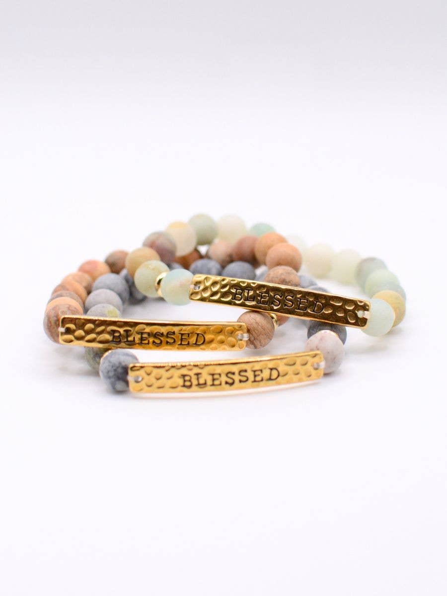 Faith-inspired bracelet from October Love worn as an everyday accessory
