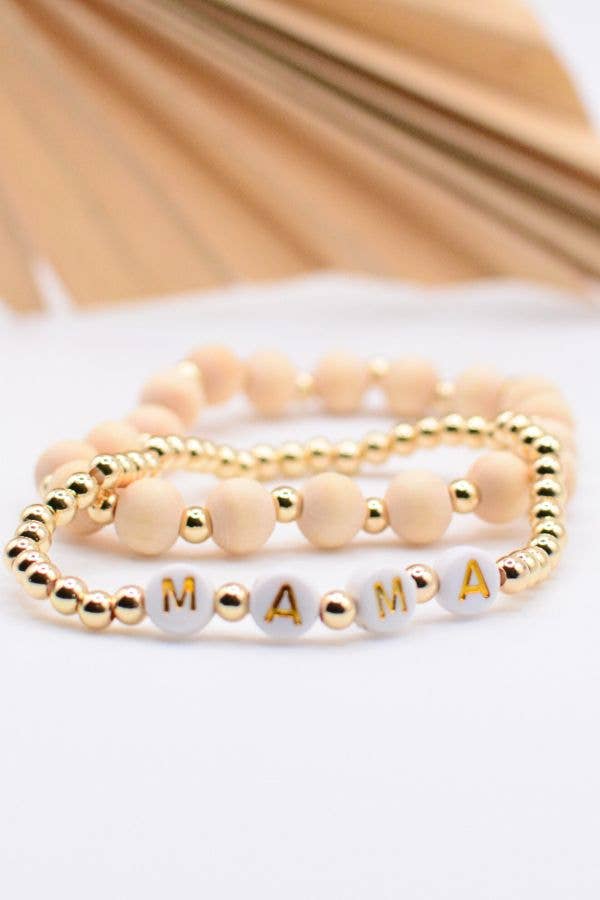 MAMA Word Bead Bracelet Set