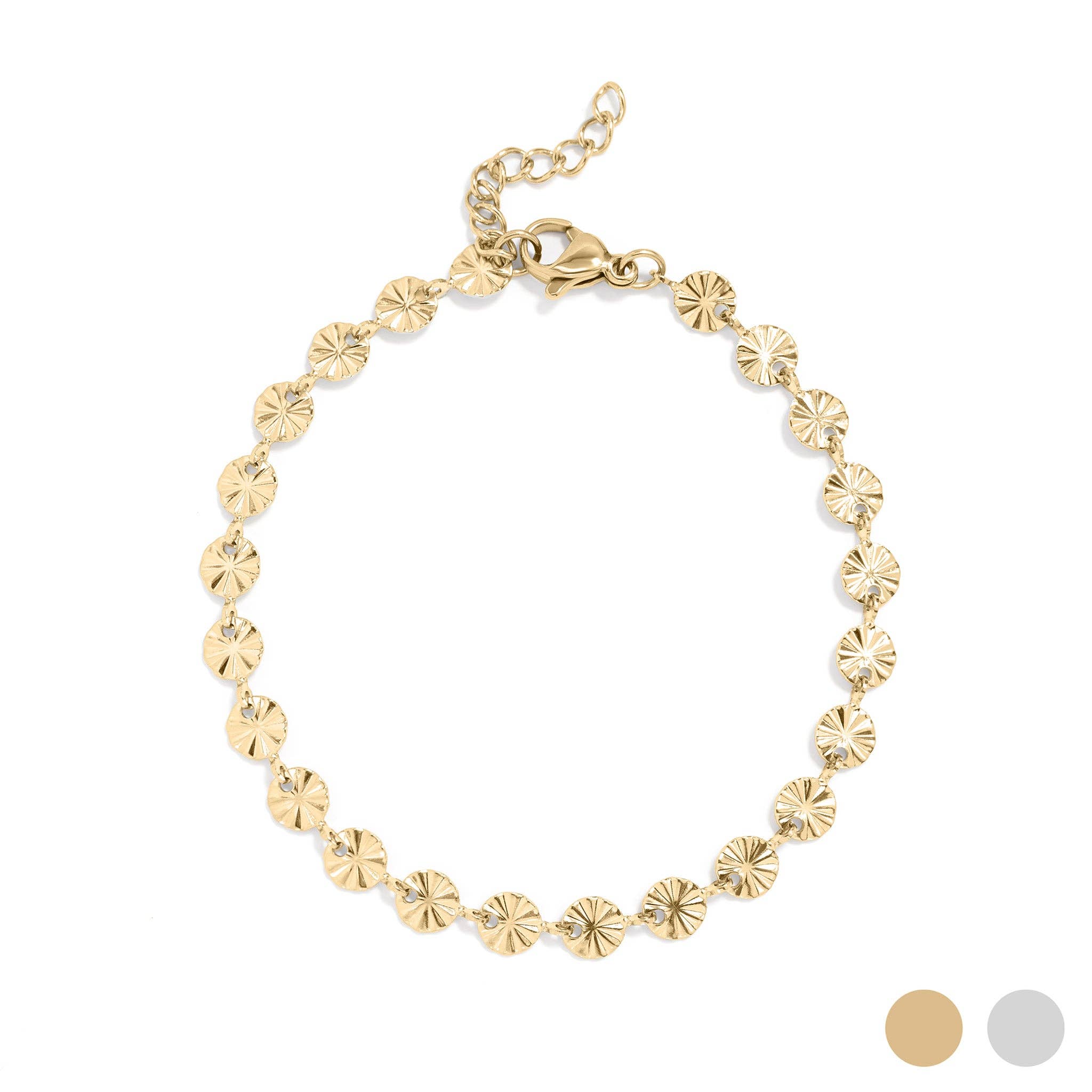 Sunburst Chain Bracelet - 18K Gold PVD