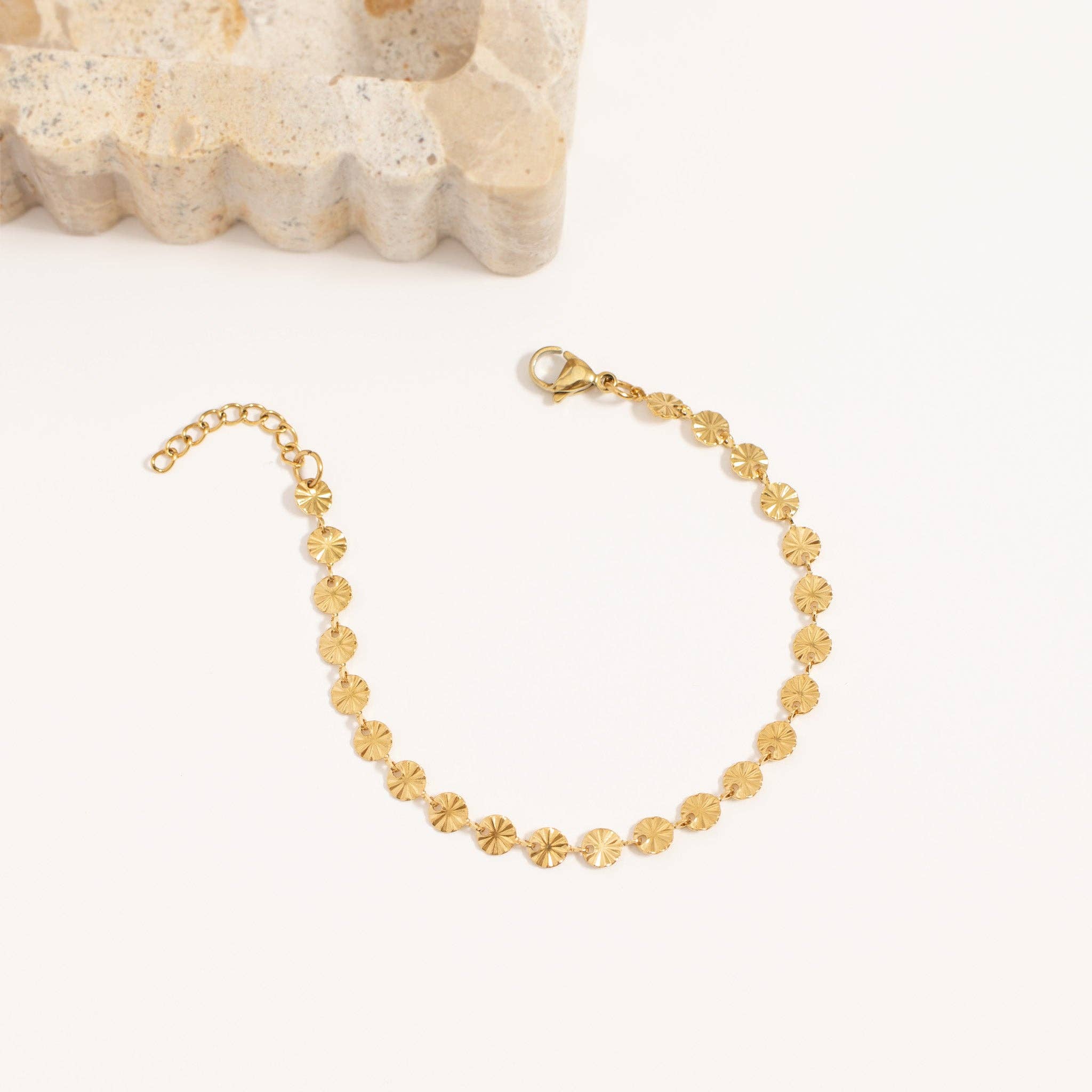 Sunburst Chain Bracelet - 18K Gold PVD