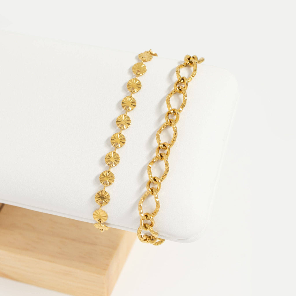 Sunburst Chain Bracelet - 18K Gold PVD