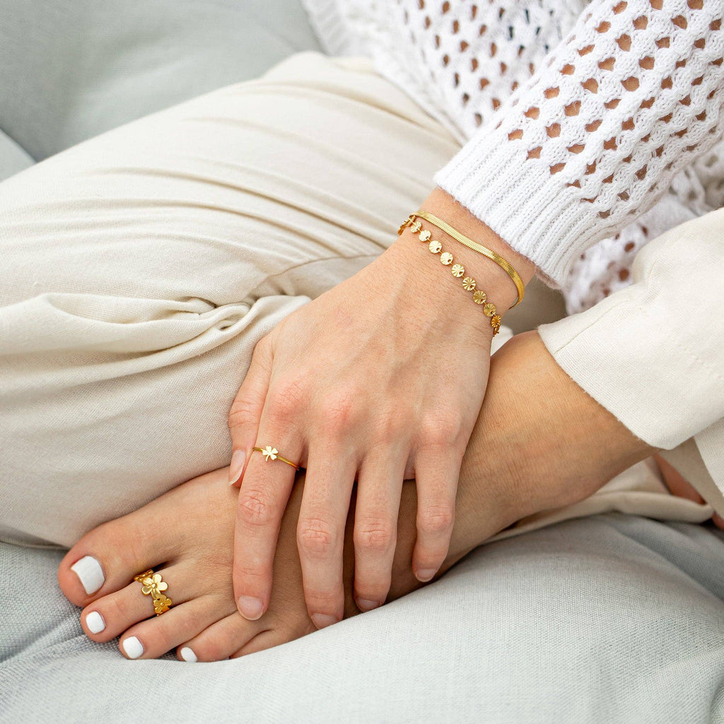 Sunburst Chain Bracelet - 18K Gold PVD