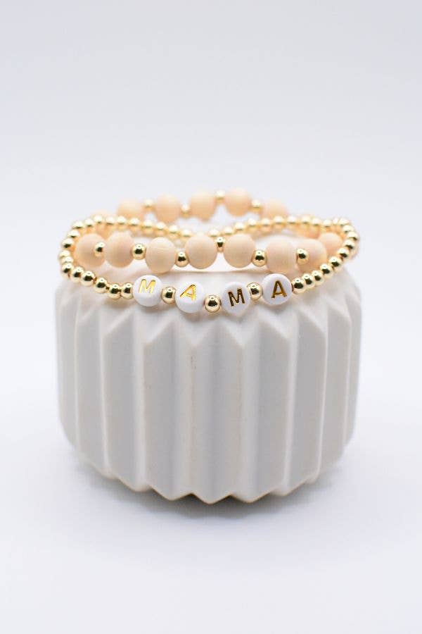 MAMA Word Bead Bracelet Set